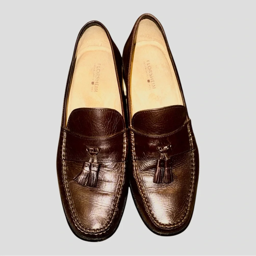 Florsheim 11393 Tassel Stitched‎ Pinch Moc Comfort Dress Loafers Mens size 9M